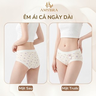 Quần Lót Nữ AMYBRA Cotton Viền Su Ôm Mông Êm ÁI, Quần Chip Nữ Đáy May Thấm Hút Kháng Khuẩn L6408