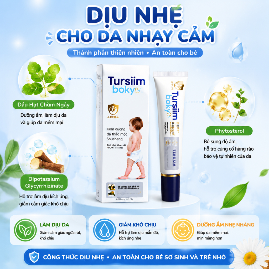 Kem Chống Ngứa Cho Bé 16g Giảm Rôm Sảy Muỗi Đốt Hăm Tã Chàm Sữa Dưỡng Ẩm Làm Dịu Da Trẻ Em