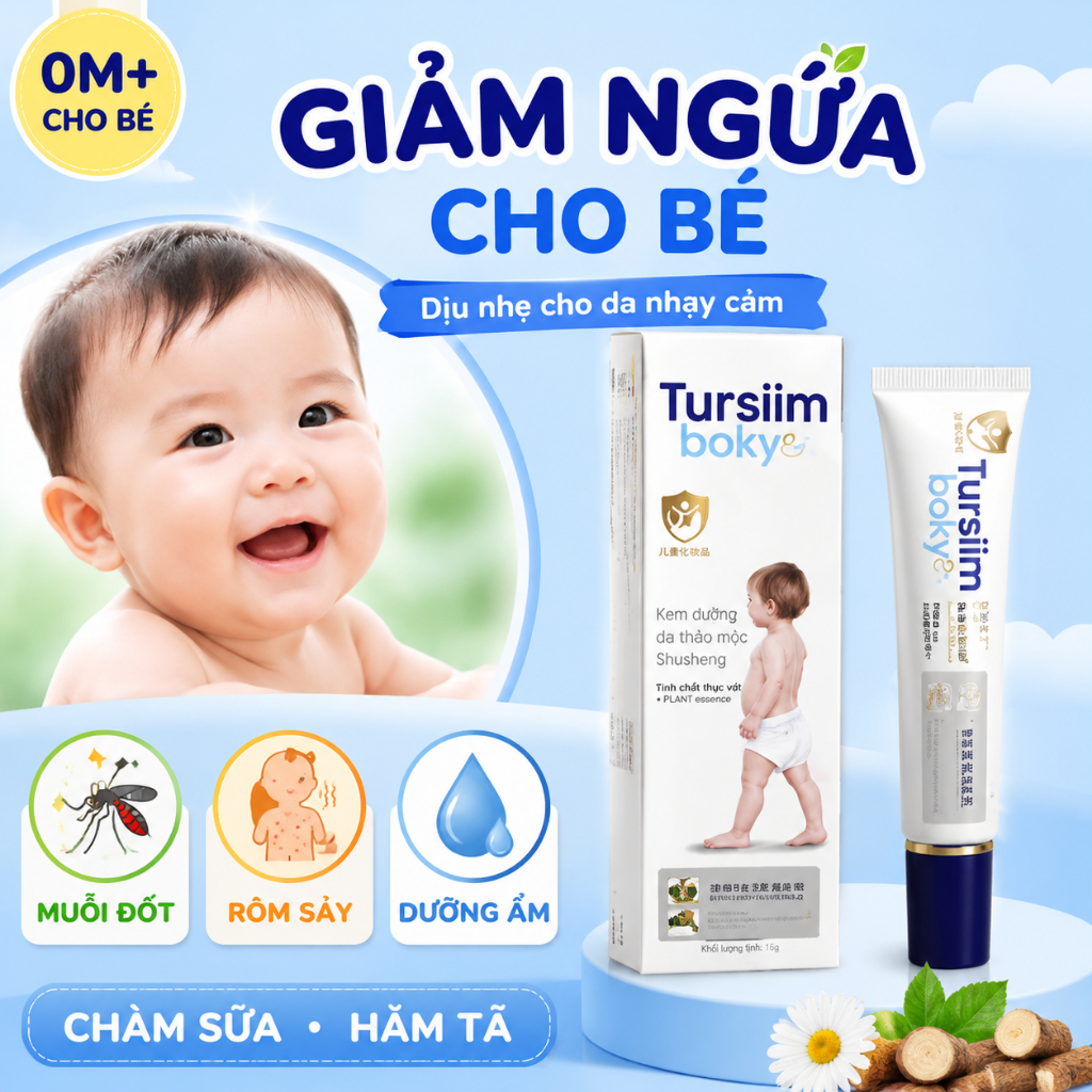Kem Chống Ngứa Cho Bé 16g Giảm Rôm Sảy Muỗi Đốt Hăm Tã Chàm Sữa Dưỡng Ẩm Làm Dịu Da Trẻ Em