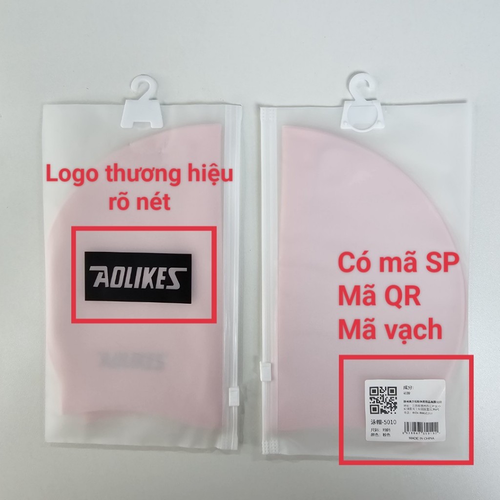 Mũ Bơi, Nón Bơi Người Lớn Silicone Chống Thấm Nước, Siêu Co Giãn, Bảo Vệ Tai Và Tóc AOLIKES 5010