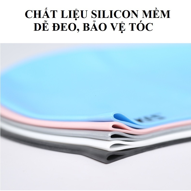 Mũ Bơi, Nón Bơi Người Lớn Silicone Chống Thấm Nước, Siêu Co Giãn, Bảo Vệ Tai Và Tóc AOLIKES 5010