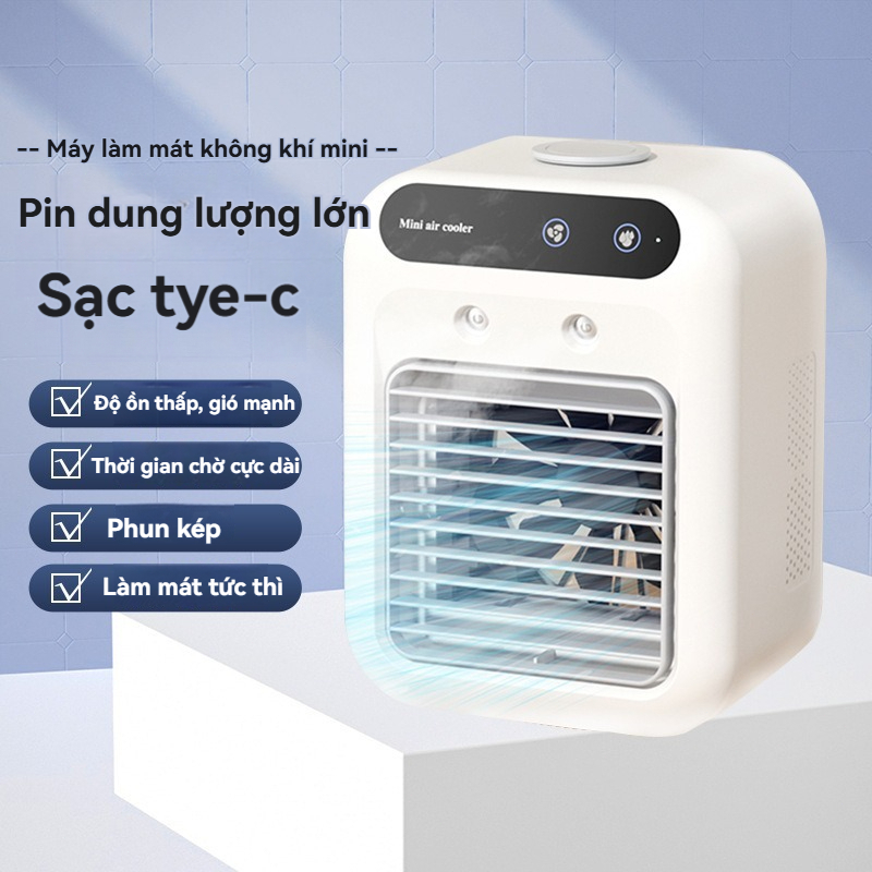 Quạt Điều Hòa Mini Phun Sương, Quạt Làm Mát Hơi Nước USB, Siêu Nhẹ Chạy Im, Dành Cho Văn Phòng/Ngủ/Ngồi