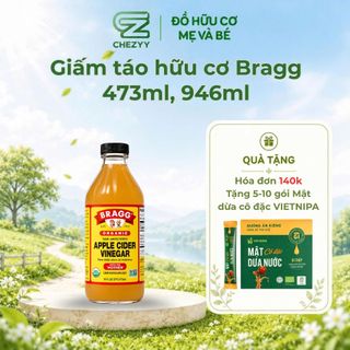 Giấm Táo Hữu Cơ 473ml Bragg Hỗ Trợ Tiêu Hoá, Detox Cơ Thể, Thanh Lọc Tự Nhiên – Natural Market