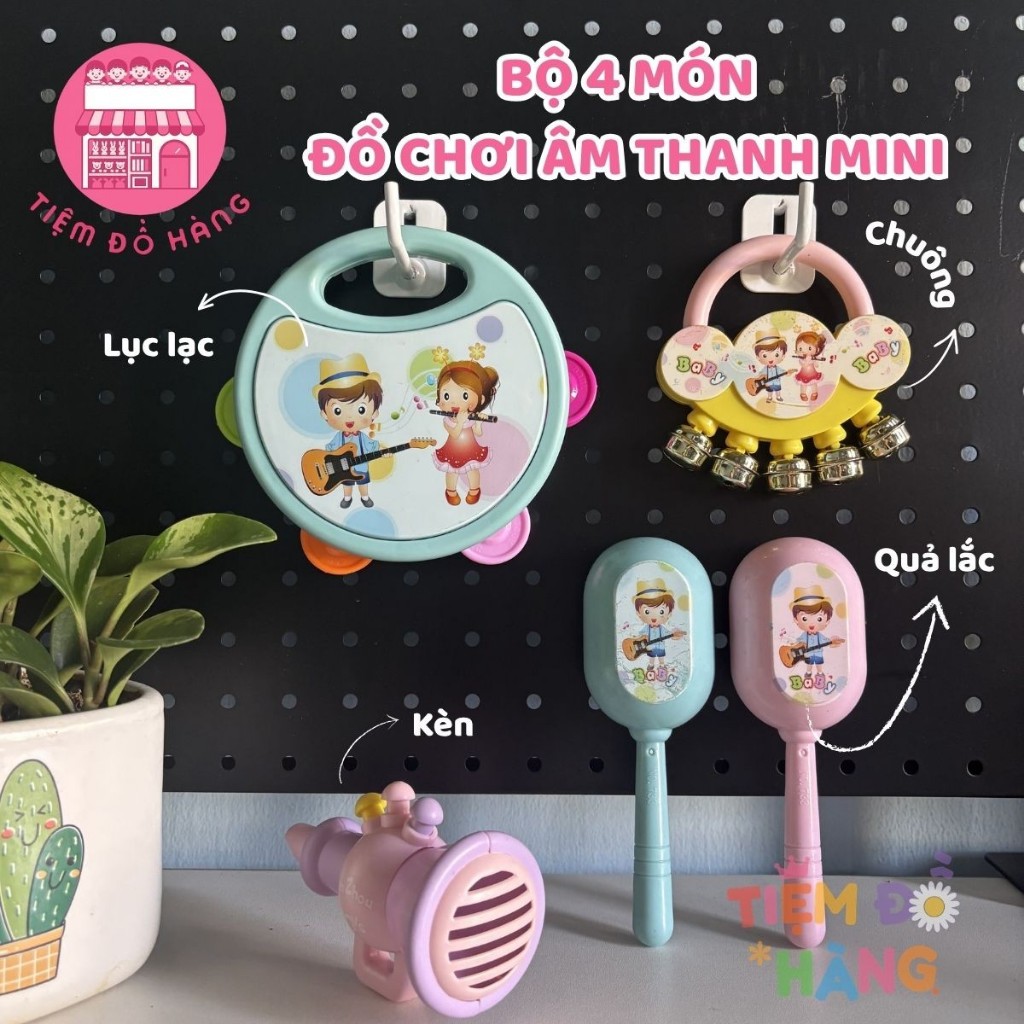 Bộ Đồ Chơi Xúc Xắc Lục Lạc 4 Món Nhiều Màu Sắc Cho Bé