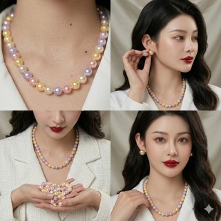 [N1049] Dây Chuyền Hạt Ngọc Trai Nhân Tạo Lớn Mix Nhiều Màu Sang Trọng Cho Nữ, Phù Hợp Mang Nhiều Dịp - DAISYN