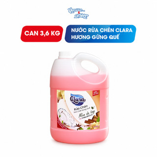 Combo 2 Can Nước Rửa Chén 𝐂𝐥𝐚𝐫𝐚 Hương Gừng Quế 3.6Kg NRCQG08 Đánh Bay Dầu Mỡ Khử Mùi Sạch Bát Đĩa Sáng Bóng
