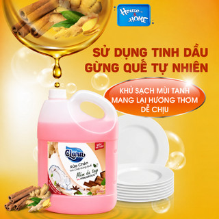 Combo 2 Can Nước Rửa Chén 𝐂𝐥𝐚𝐫𝐚 Hương Gừng Quế 3.6Kg NRCQG08 Đánh Bay Dầu Mỡ Khử Mùi Sạch Bát Đĩa Sáng Bóng