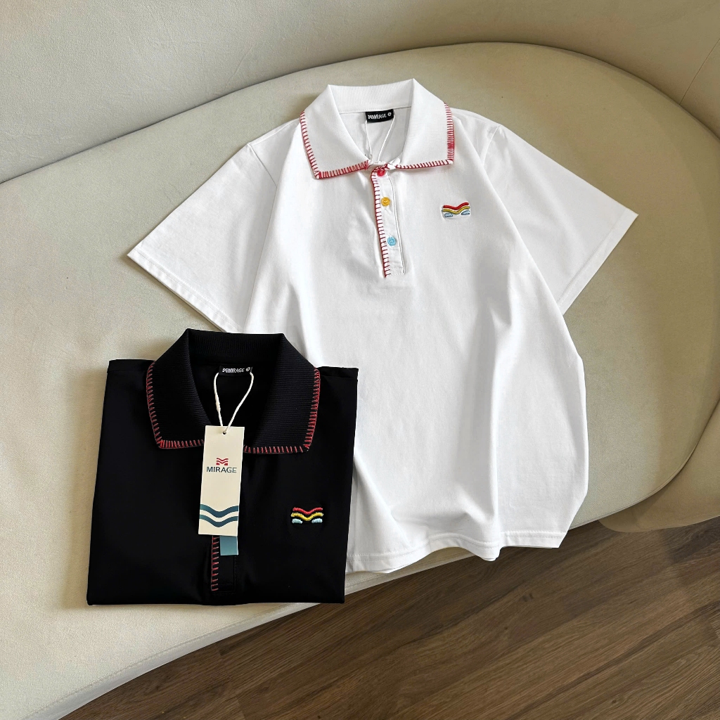 Áo Thun Viền Chỉ Thêu Thanh Lịch, Chất Cotton Mềm Mịn, Có Kèm Hình Thật.