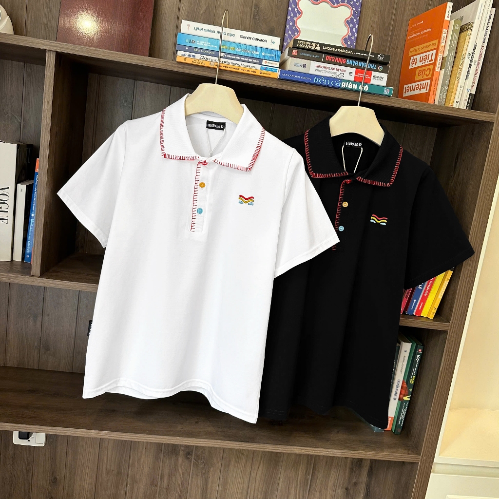 Áo Thun Viền Chỉ Thêu Thanh Lịch, Chất Cotton Mềm Mịn, Có Kèm Hình Thật.
