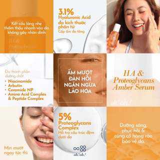Serum Dưỡng Ẩm Phục Hồi Da oh!oh! HA & Proteoglycans Amber Serum 30ml