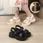 Dép sandal đế cao nữ 4cm chữ Minn quai nhựa silicon
