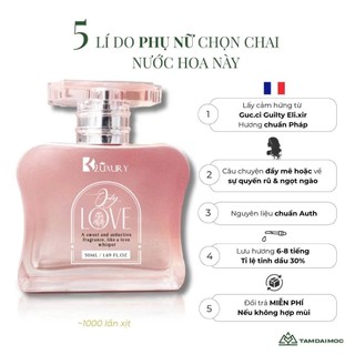 Nước Hoa Nữ Bk Luxury Only Love 50ml - Hương Tình Đầu Ngọt Ngào, Tinh Tế (Lưu Hương 6-8H)