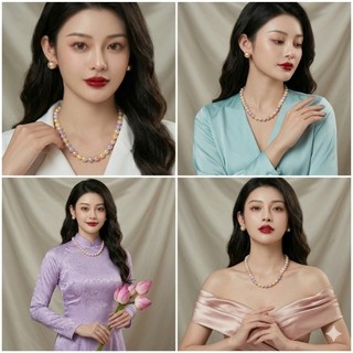 [N1049] Dây Chuyền Hạt Ngọc Trai Nhân Tạo Lớn Mix Nhiều Màu Sang Trọng Cho Nữ, Phù Hợp Mang Nhiều Dịp - DAISYN