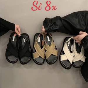 giày Sandal nữ hàn quốc dây TUA DUA Bản chéo đế siêu êm