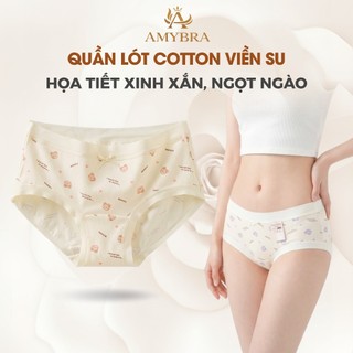 Quần Lót Nữ AMYBRA Cotton Viền Su Ôm Mông Êm ÁI, Quần Chip Nữ Đáy May Thấm Hút Kháng Khuẩn L6408