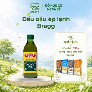 Dầu oliu hữu cơ ép lạnh Bragg 473ml, dầu oliu nguyên chất