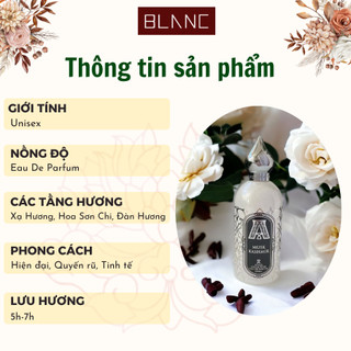 Nước Hoa Chiết Musk Kashmir BLANC PERFUME, Dầu Thơm Hương Xạ Sang Trọng, Hiện Đại, Quyến Rũ