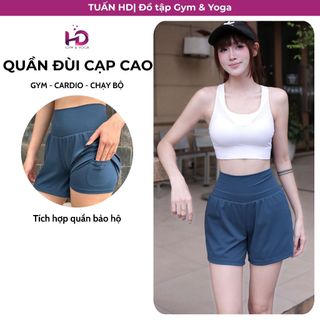 Quần Đùi Cạp Cao 2 Lớp model: 99182.011 Che Khuyết Điểm Bắp Chân, Có Túi Sau Cạp