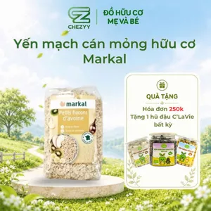 Yến mạch cán mỏng hữu cơ Markal 500g dùng chế biến đồ ăn dặm cho bé
