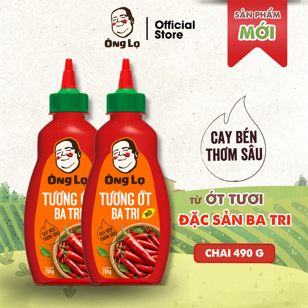 Tương Ớt Ba Tri Ông Lọ Chai 490G - Hành trình Đặc Sản
