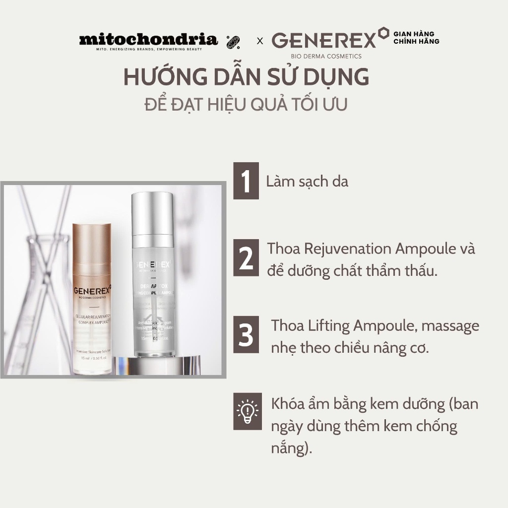 COMBO Nâng cơ & Tăng sinh Collagen Generex Rejuvenation Ampoule (15ml) - LIfting Ampoule (15ml)