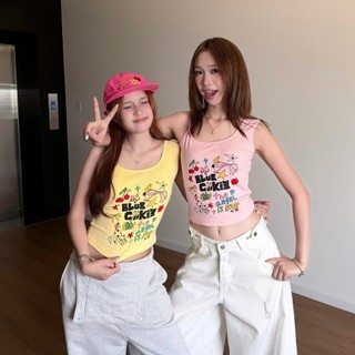 Áo Thun Croptop Blue Cookie Cotton Co Giãn Nhiều Màu | SSSTORE.Aesthetic