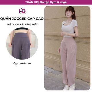 Quần Jogger tập gym, yoga, thể thao, mặc hàng ngày model 2579 Tuấn HD cạp cao che khuyết điểm bụng