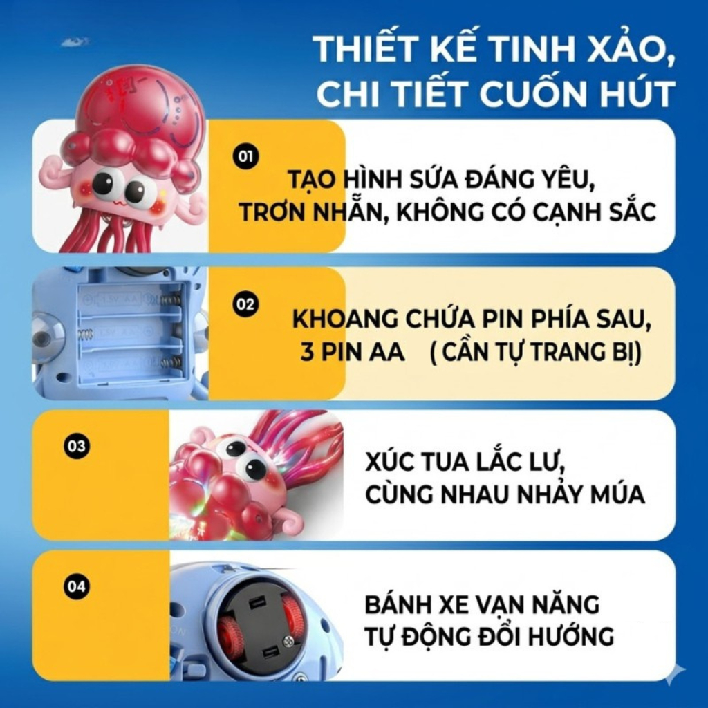 Bạch Tuộc Nhảy Múa Đồ Chơi Bạch Tuộc Nhảy Múa Con Bạch Tuộc Bạch Tuột Nhảy Múa Phát Nhạc-Đồ Chơi Cho Bé PUKAPI