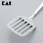 Xẻng lật thức ăn bản rộng có rãnh Sạn Lỗ Inox Kai bằng inox cao cấp cán trắng Kai House Fly Return Turner White DE5804