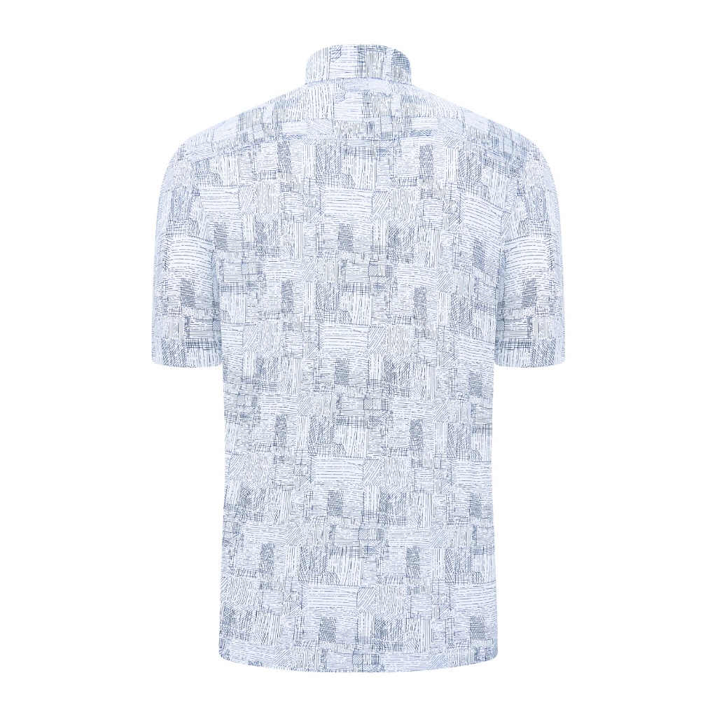Áo sơ mi ngắn tay vạt ngang VIETTIEN SMART CASUAL vải Hoa hồng form REGULAR VT00000666