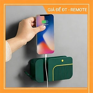 Giá để sạc điện thoại, remote dán tường có móc treo
