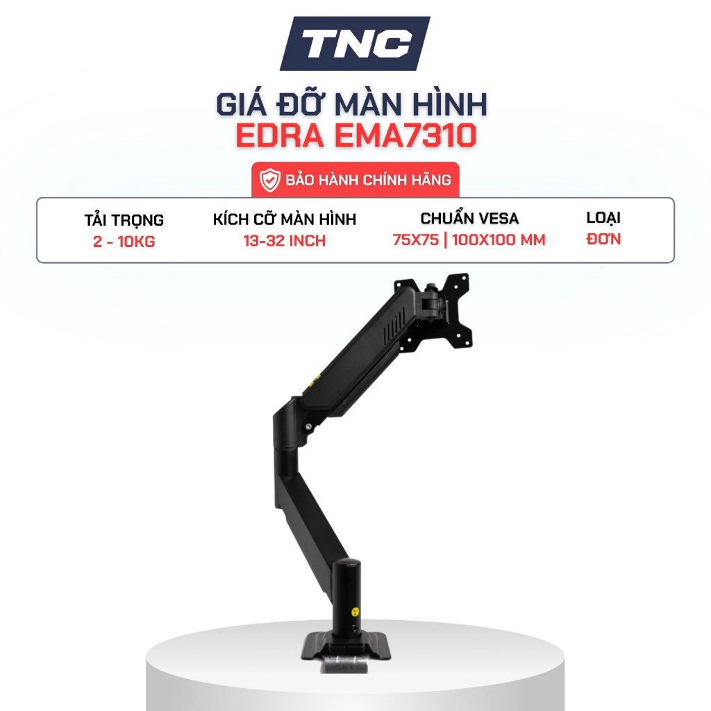 Giá Đỡ Màn Hình EDRA EMA7310 Arm Treo Màn Hình 13 - 32 Inch / 2 - 10kg  - Bảo Hành 1 Năm - TNC STORE