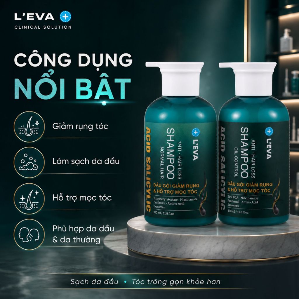 Dầu Gội L'EVA 350ml | Chăm Sóc Tóc Thưa Yếu, Dưỡng Tóc Mềm Mượt Cho Da Dầu & Da Thường