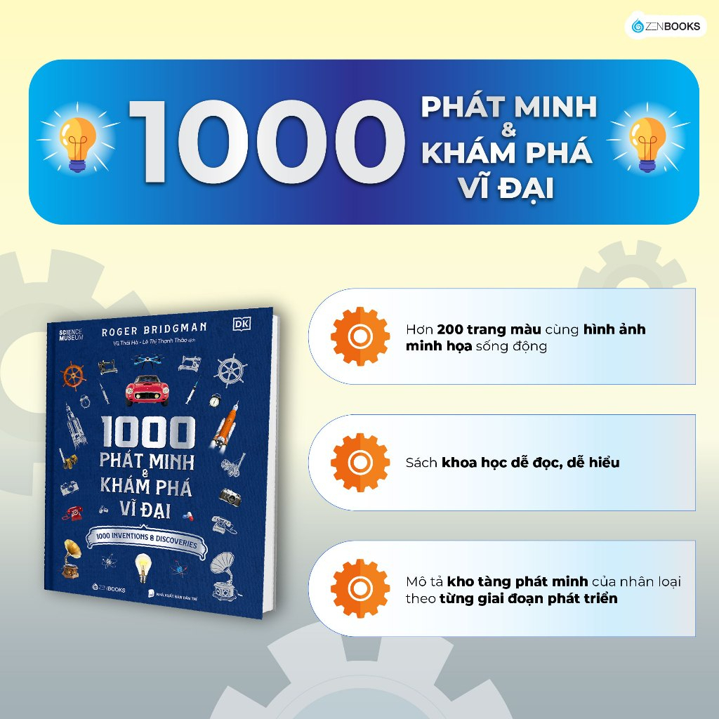 Sách - 1000 Phát Minh & Khám Phá Vĩ Đại - Roger Bridgman
