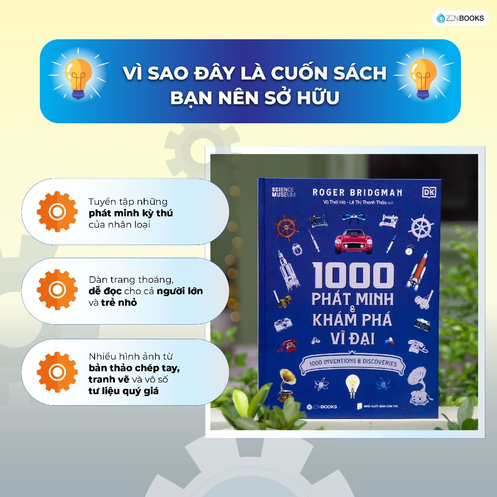 Sách - 1000 Phát Minh & Khám Phá Vĩ Đại - Roger Bridgman