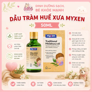 Dầu Tràm Huế Xưa Myxen 50ml, Chiết Xuất Lá Tràm Nguyên Chất, Giữ Ấm, Ngừa Côn Trùng An Toàn Cho Bé