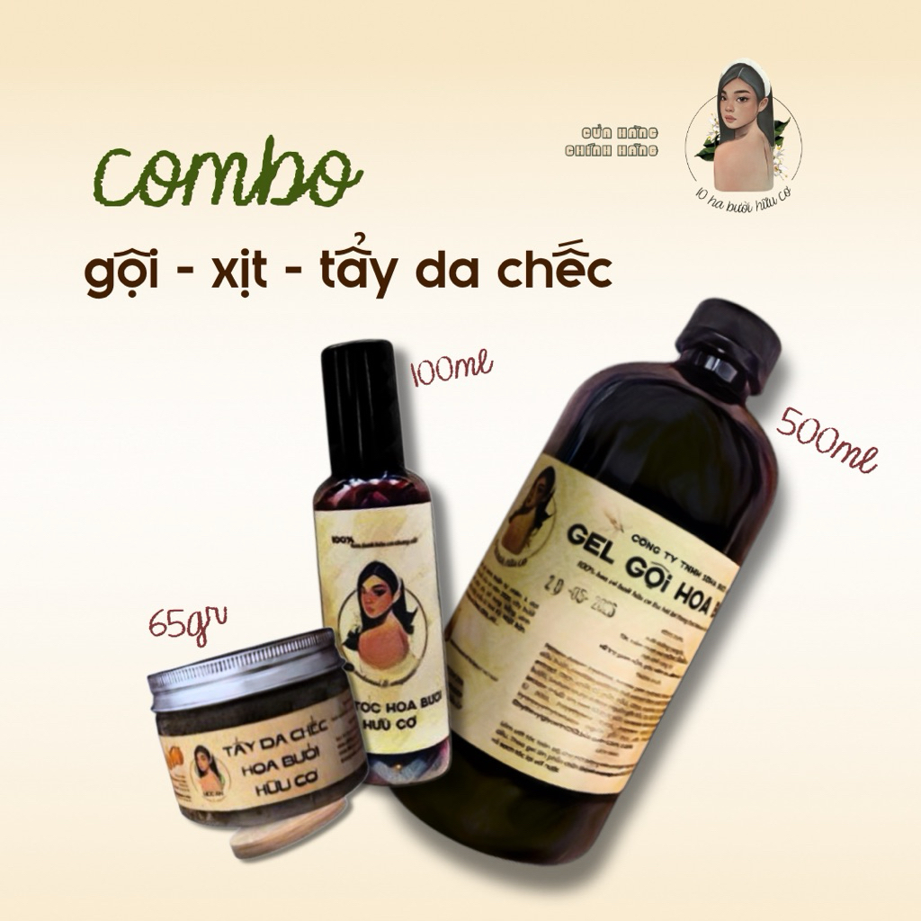 [𝟭𝟬𝗵𝗮 𝒃ư𝒐̛̉𝒊 𝒉𝒖̛̃𝒖 𝒄𝒐̛] Combo GỘI XỊT TẨY DA CHÉC - mọc tóc dưỡng ẩm tự nhiên
