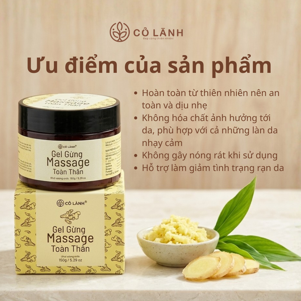 Gel Gừng Massage Toàn Thân - Hỗ Trợ Giảm Mỡ, Thon Gọn Cơ Thể Về Dáng Sau Sinh