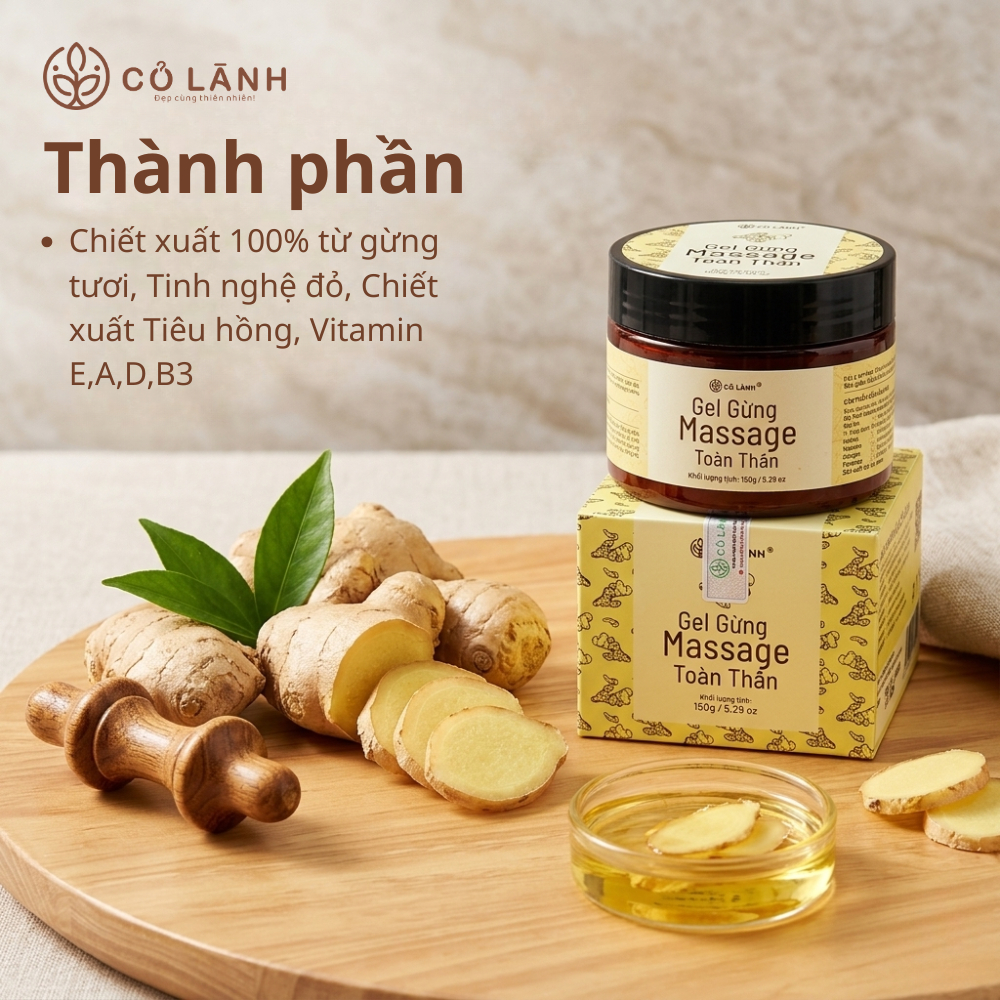 Gel Gừng Massage Toàn Thân - Hỗ Trợ Giảm Mỡ, Thon Gọn Cơ Thể Về Dáng Sau Sinh