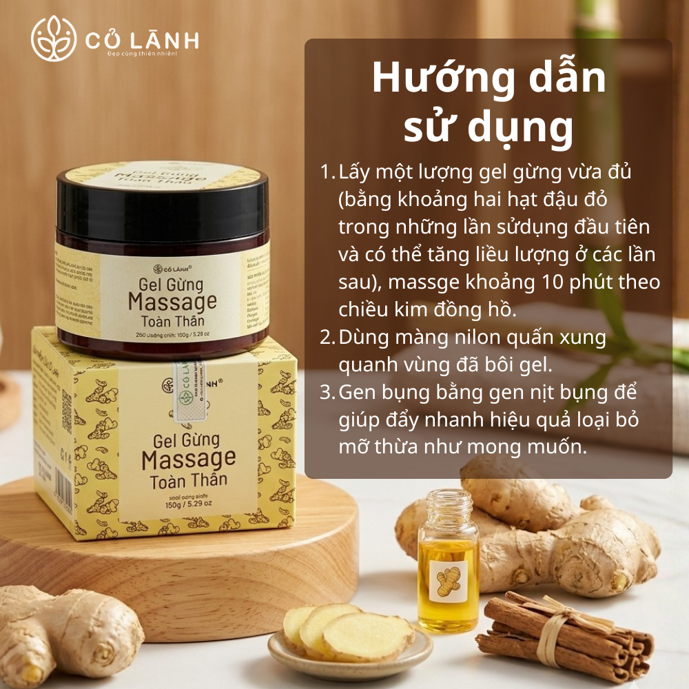 Gel Gừng Massage Toàn Thân - Hỗ Trợ Giảm Mỡ, Thon Gọn Cơ Thể Về Dáng Sau Sinh