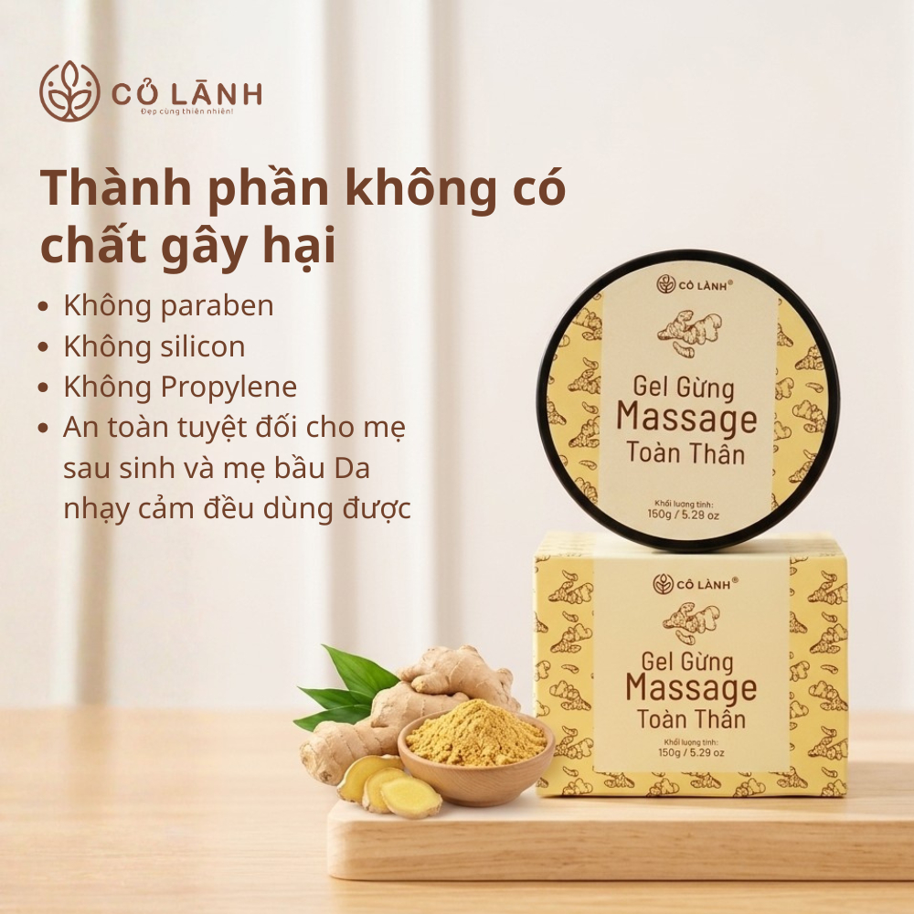 Gel Gừng Massage Toàn Thân - Hỗ Trợ Giảm Mỡ, Thon Gọn Cơ Thể Về Dáng Sau Sinh