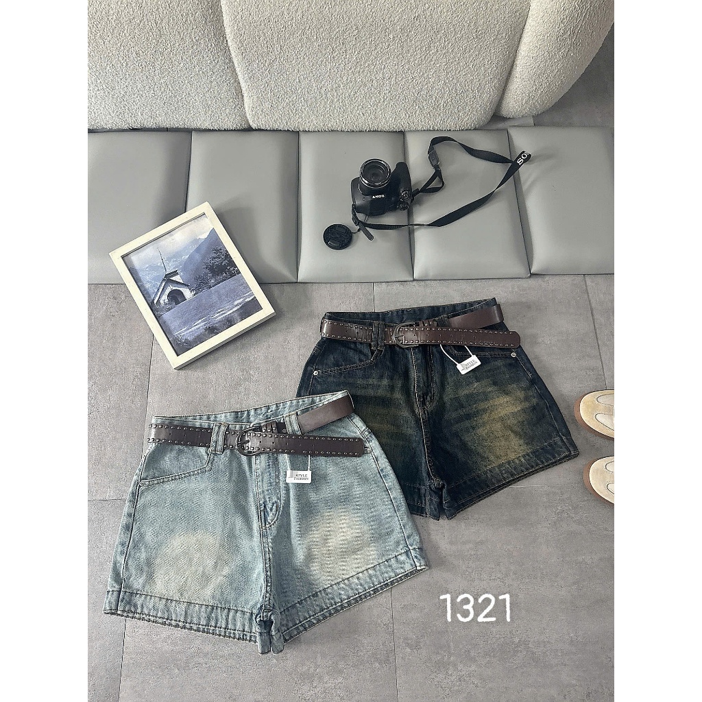 Quần Short Jean Nữ Bigsize 55-90kg Thêu Mèo Túi Sau, Quần Đùi Bò Nữ Cạp Cao Màu Xanh Bụi MS1321