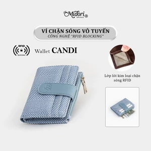 Ví Da PU CANDI Công Nghệ RFID Nam Nữ Đựng Thẻ Tiền Nhiều Ngăn Nhỏ Gọn Tiện Lợi Cao Cấp | M MIDORI