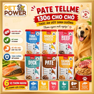 Pate Tellme Cho Chó 130g Nhiều Vị, Thức Ăn Ướt Bổ Sung Dinh Dưỡng, Hỗ Trợ Ăn Ngon