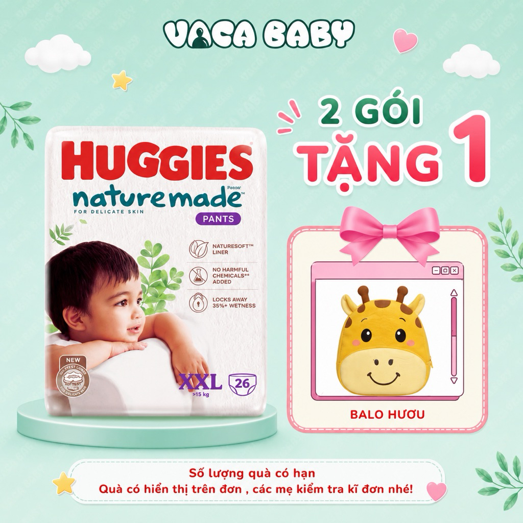 (LIVE) Tã Bỉm Quần Huggies Platinum Nature Made đủ size M58/L44/XL38/XXL26 miếng