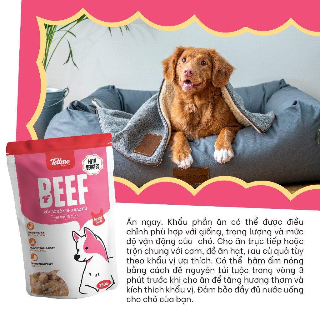 Pate Tellme Cho Chó 130g Nhiều Vị, Thức Ăn Ướt Bổ Sung Dinh Dưỡng, Hỗ Trợ Ăn Ngon