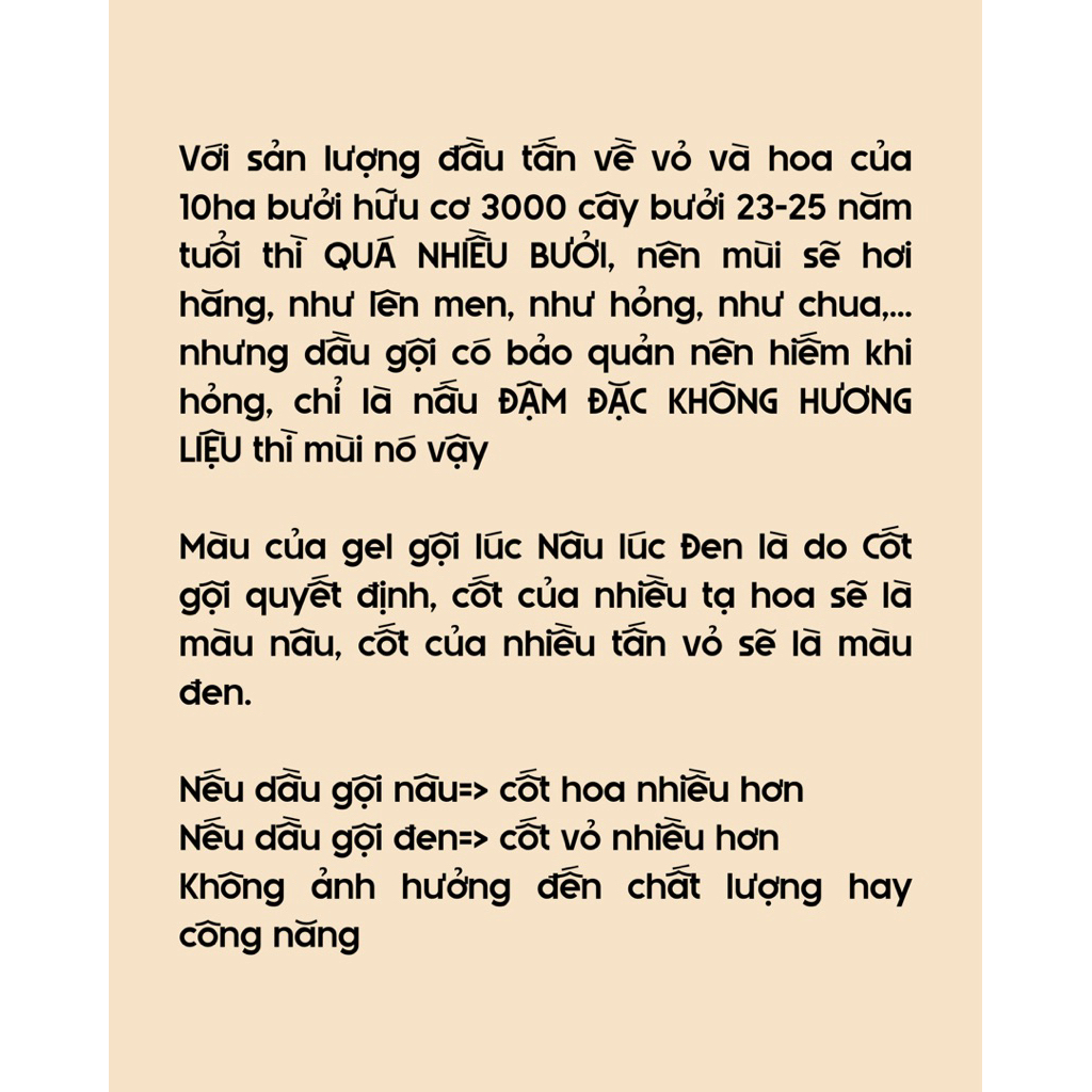 [𝟭𝟬𝗵𝗮 𝒃ư𝒐̛̉𝒊 𝒉𝒖̛̃𝒖 𝒄𝒐̛] 500ml GEL GỘI HOA BƯỞI ít hoá chất, không hương liệu và ít bọt