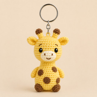 Móc Khóa Len Lendo Các Con Vật Sư Tử Đại Bàng Lửng Mật Hà Mã 9cm Handmade Crochet Treo Cặp Balo Túi Xách