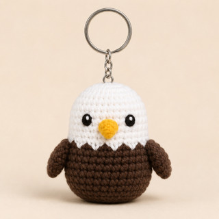 Móc Khóa Len Lendo Các Con Vật Sư Tử Đại Bàng Lửng Mật Hà Mã 9cm Handmade Crochet Treo Cặp Balo Túi Xách