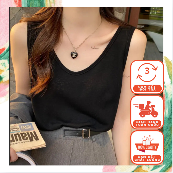 Áo Ba Lỗ Nữ Bigsize Kiểu Hàn Quốc Trơn Đơn Giản Chất Cotton Thoáng Mát
